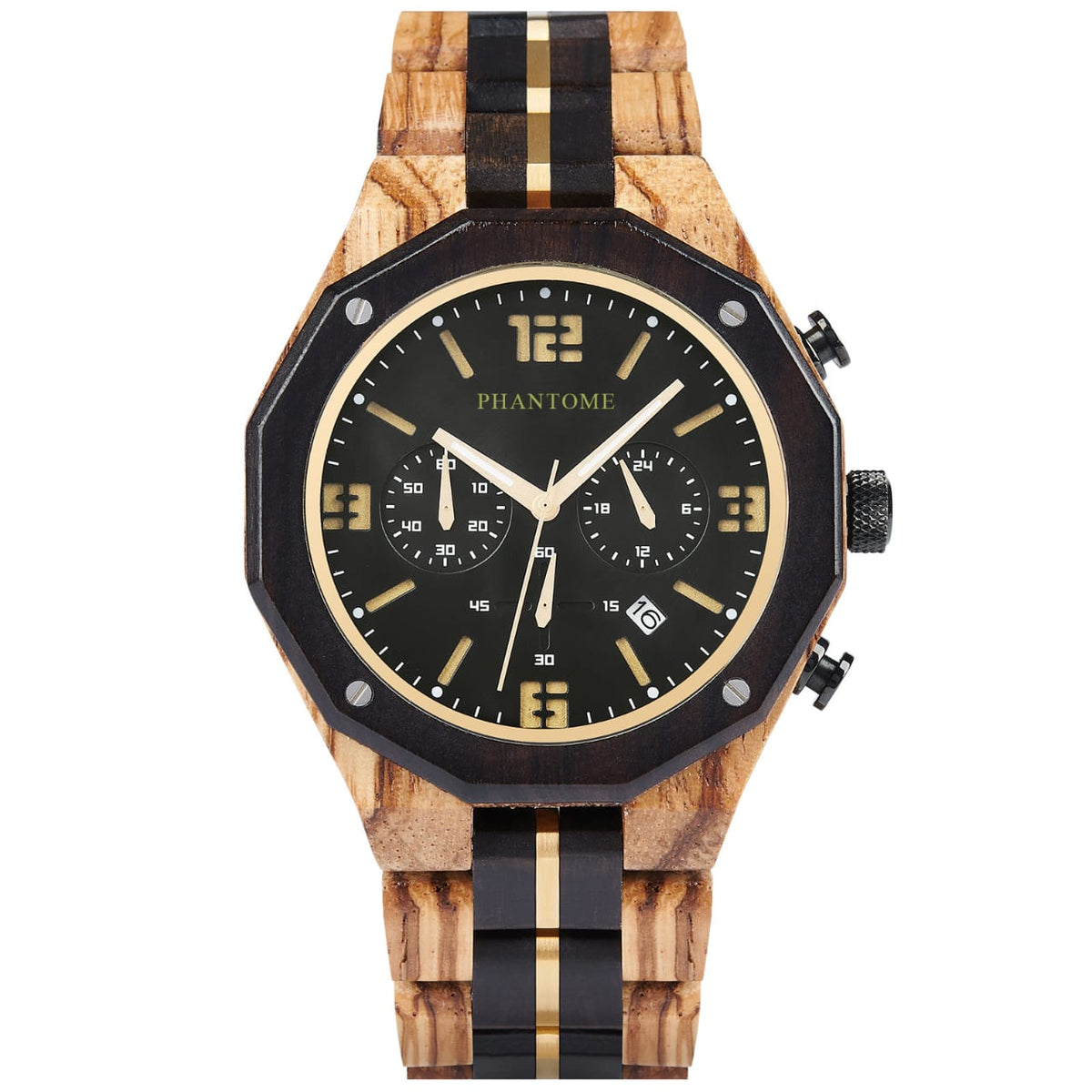 Golden Yachter handcrafted wooden watch by PHANTOME