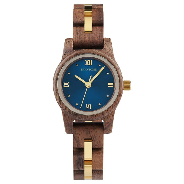 Royal Walnut women's wooden watch, front view