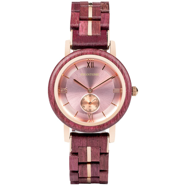 Rosewood handcrafted wooden watch by PHANTOME